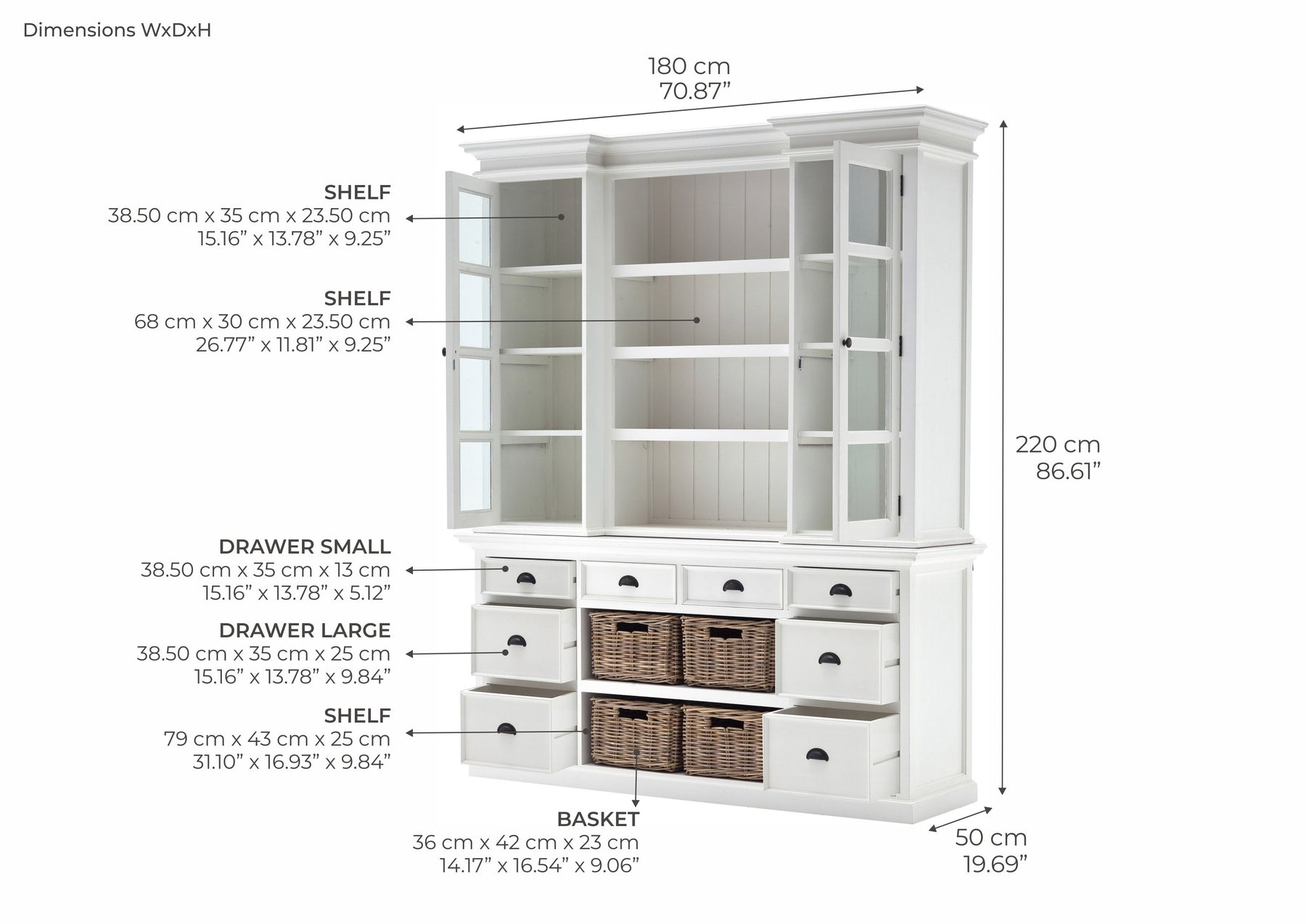 Halifax Buffet & Hutch - wit | Marcottestyle