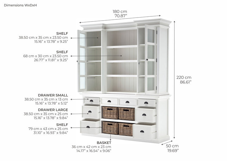 Halifax Buffet & Hutch - Weiß | Marcottestyle