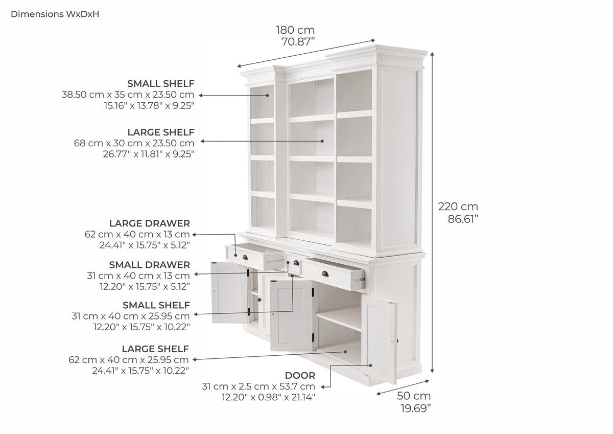 Kitchen Hutch Cabinet with 5 Doors 3 Drawers - Lifestyle-Aufnahme | Marcottestyle