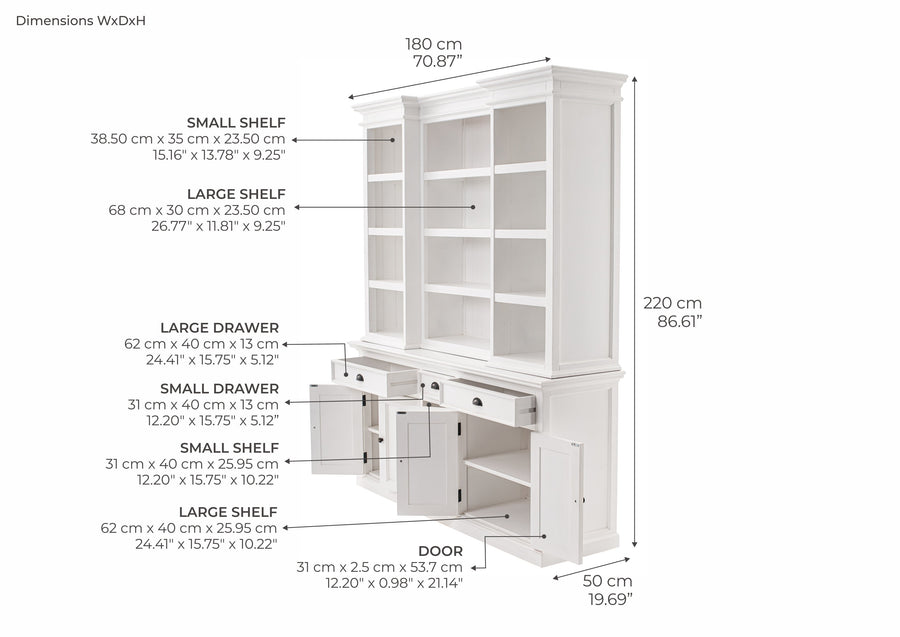Vaisselier de cuisine Armoire avec 5 Portes 3 Tiroirs