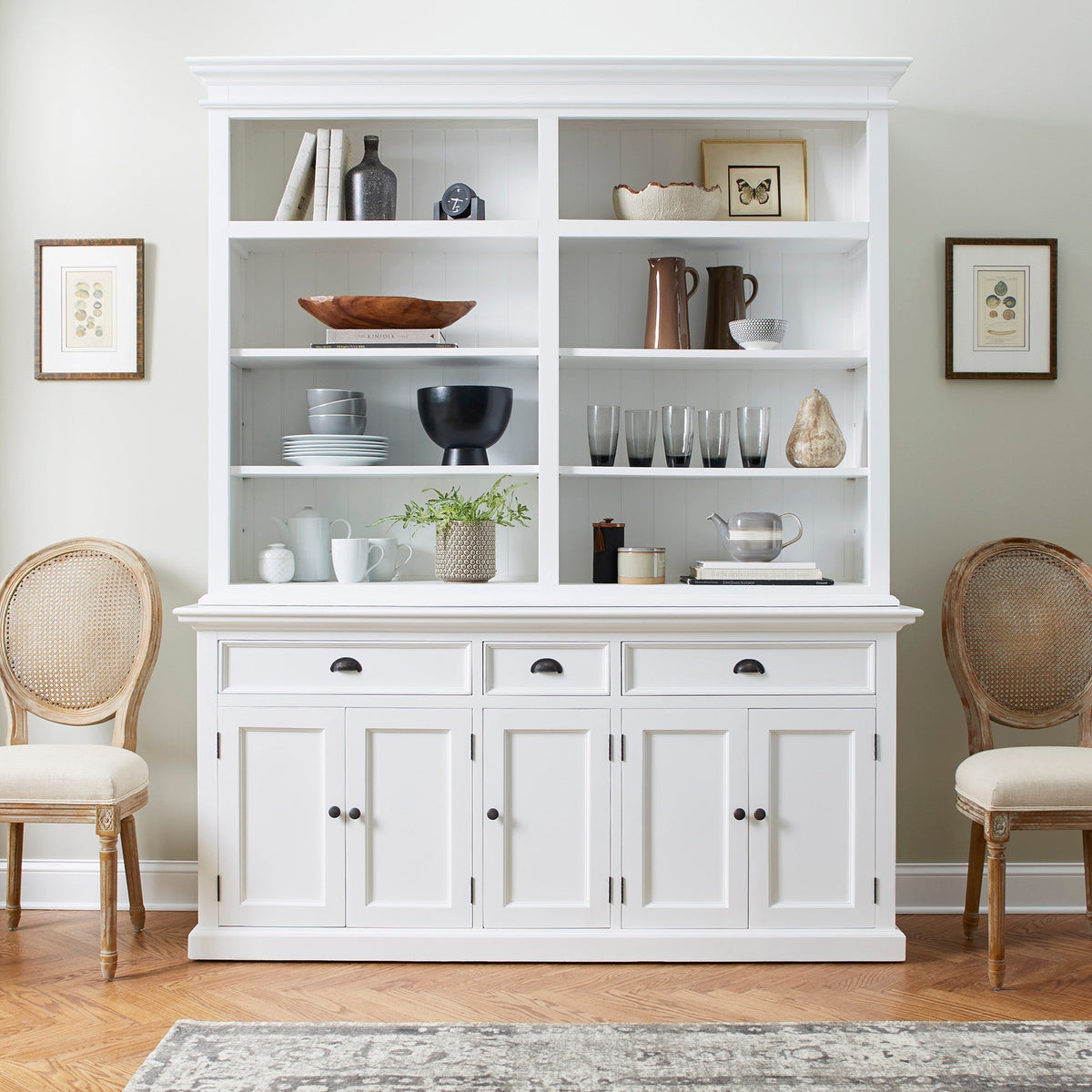 Hutch Bookcase 5 Doors, 3 Drawers - lifestyle | Marcottestyle