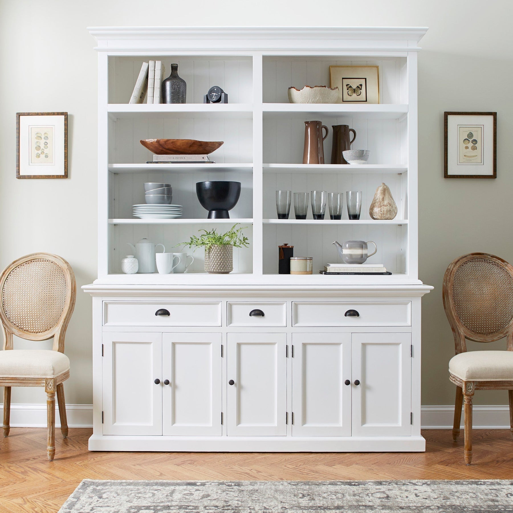 Aufsatzschrank Bücherregal 5 Türen, 3 Schubladen