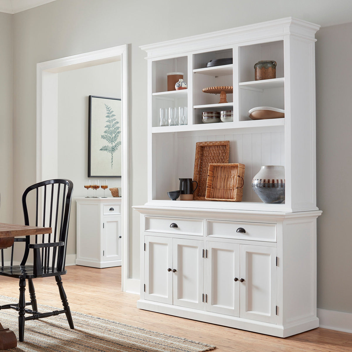 Buffet Hutch Unit with 2 Adjustable Shelves - Lifestyle View | Marcottestyle
