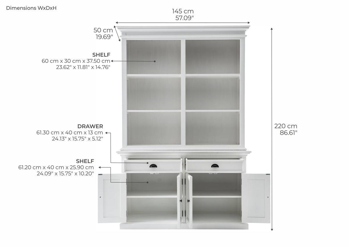 Buffet Hutch Unit with 6 Shelves - Lifestyle View | Marcottestyle