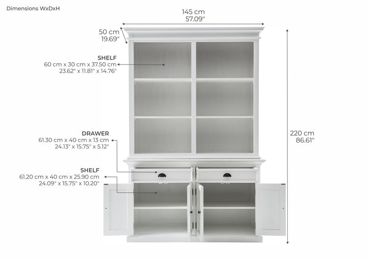 Buffet Hutch Unit with 6 Shelves - Lifestyle View | Marcottestyle