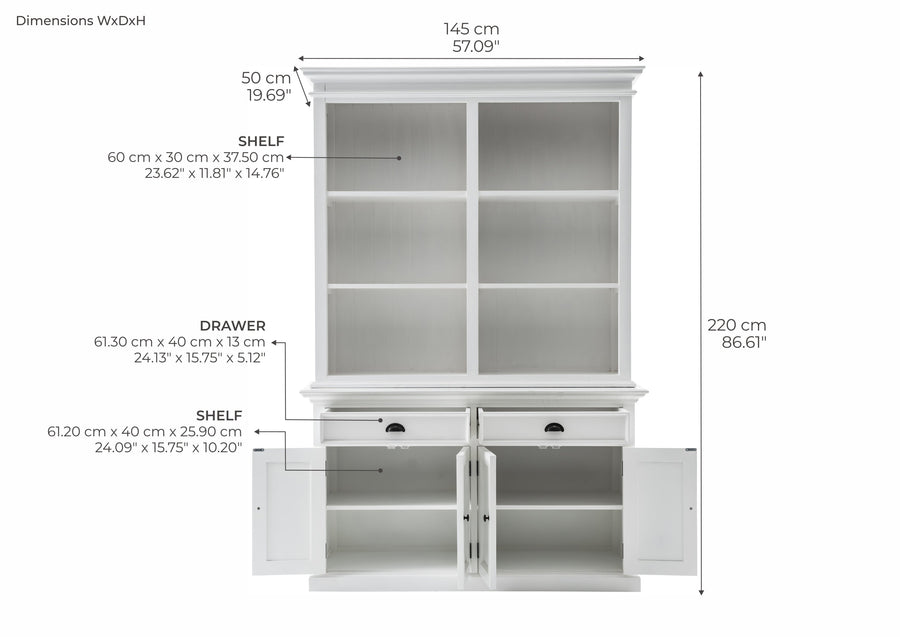 Buffet Hutch Unit with 6 Shelves - Lifestyle View | Marcottestyle