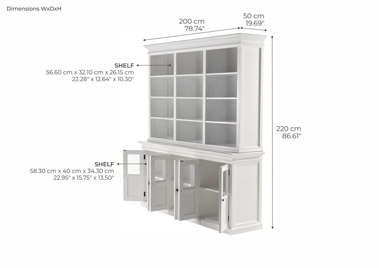 Halifax Hutch Unit with 6 Glass Doors - Photo lifestyle | Marcottestyle