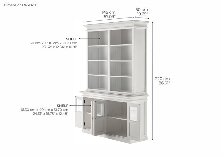 Halifax Hutch Unit with 4 Glass Doors - Photo lifestyle | Marcottestyle