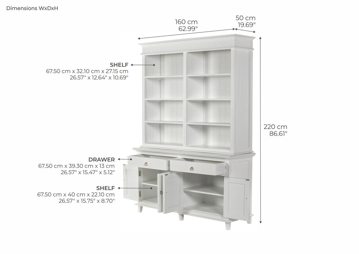 Skansen Hutch Bookcase Unit - Lifestyle View | Marcottestyle