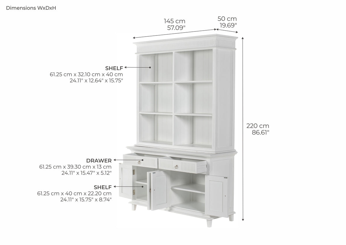 Skansen Hutch Unit with 6 Shelves - Lifestyle View | Marcottestyle