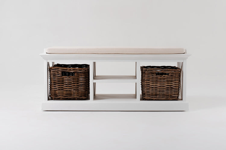 Halifax Bench Seat With Cushion - Blanc | Marcottestyle