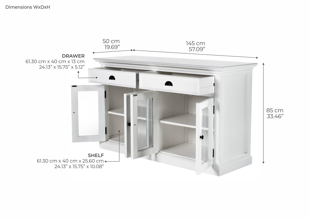 Classic Buffet with Glass Doors | Marcottestyle
