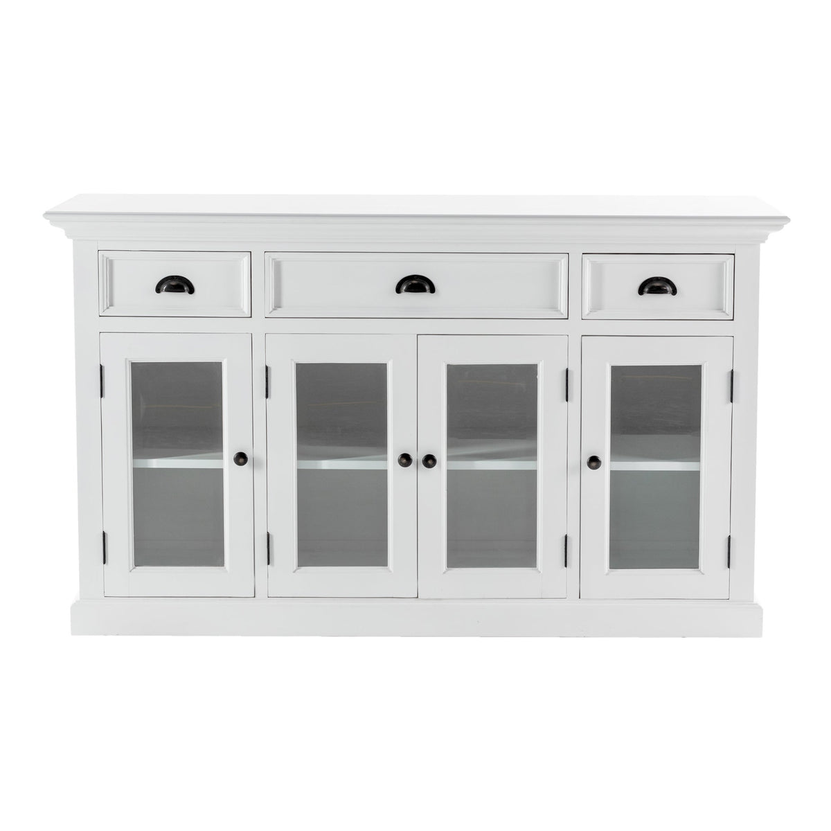 Buffet with 4 Glass Doors 3 Drawers | Marcottestyle
