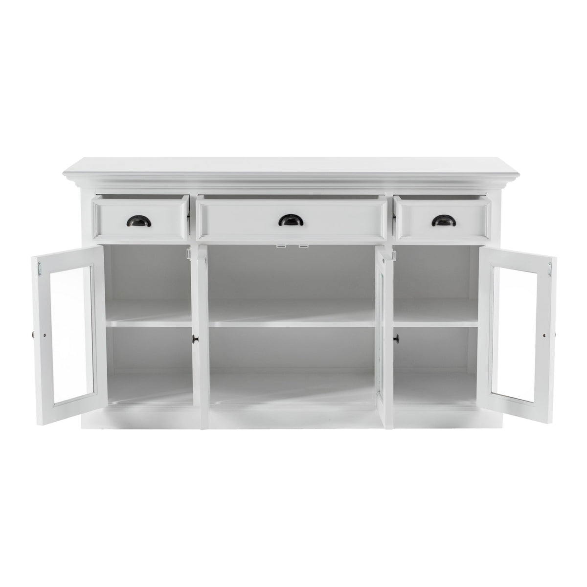 Buffet with 4 Glass Doors 3 Drawers | Marcottestyle