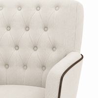 Bar Stool Elise - Light Beige Fabric & Natural Oak Legs - 62 x 67 x 140 cm