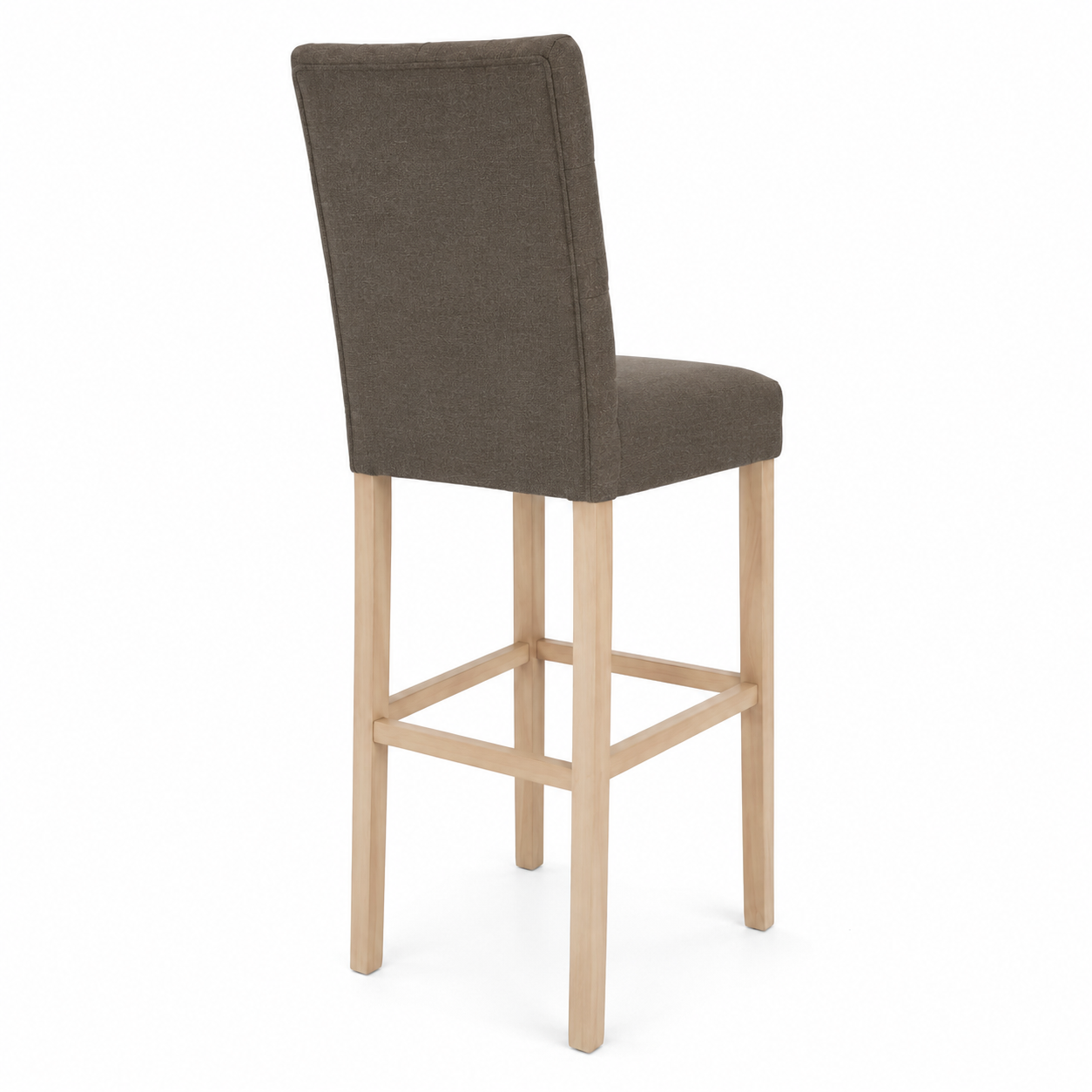 Bar Stool Mistral - Brown Fabric & Natural Oak Legs - 59 x 50 x 142 cm