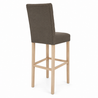 Bar Stool Mistral - Brown Fabric & Natural Oak Legs - 59 x 50 x 142 cm
