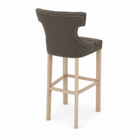 Bar Stool Montana - Brown Fabric & Natural Oak Legs - 60 x 61 x 159 cm