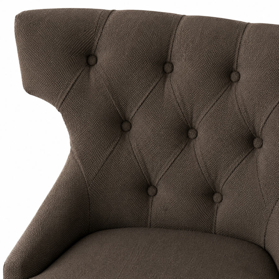 Bar Stool Montana - Brown Fabric & Natural Oak Legs - 60 x 61 x 159 cm