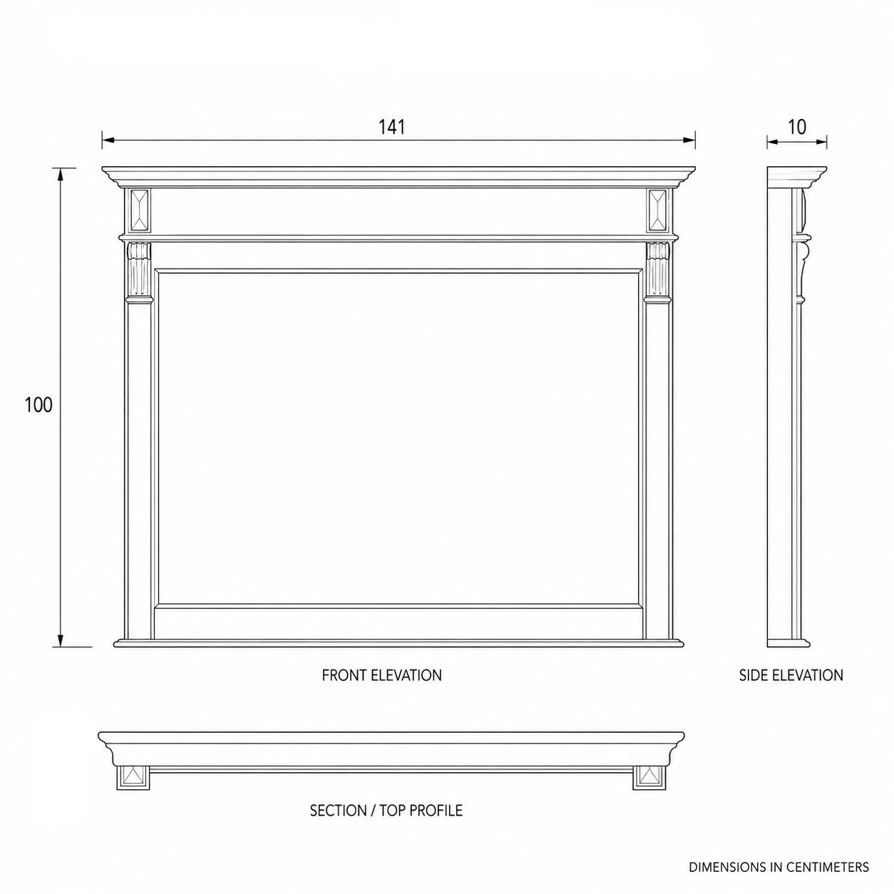 Bathroom Mirror Baldo Solid Oak - 141 x 10 x 100 cm