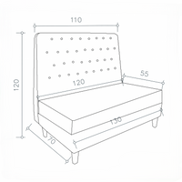 Bench Sofa Ciracuse - Black - 110 x 70 x 120 cm - Luxury Customizable Dining Bench
