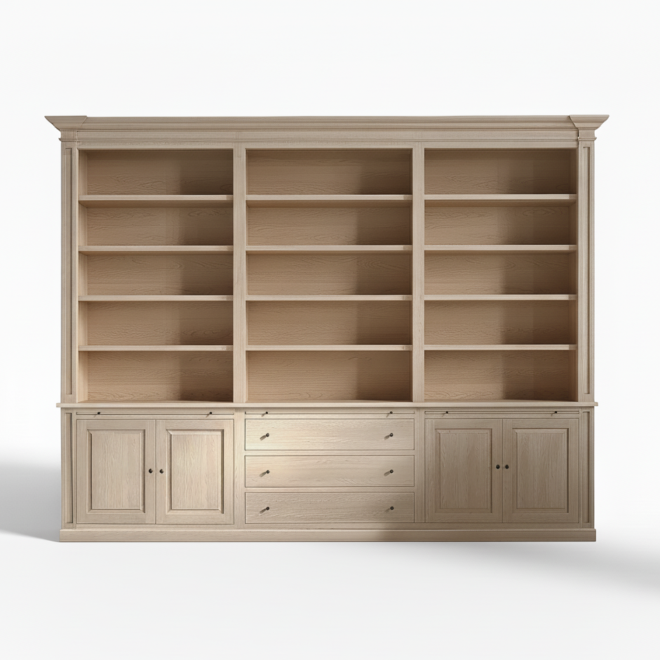 Beaumont - Natureiche Bibliotheksschrank