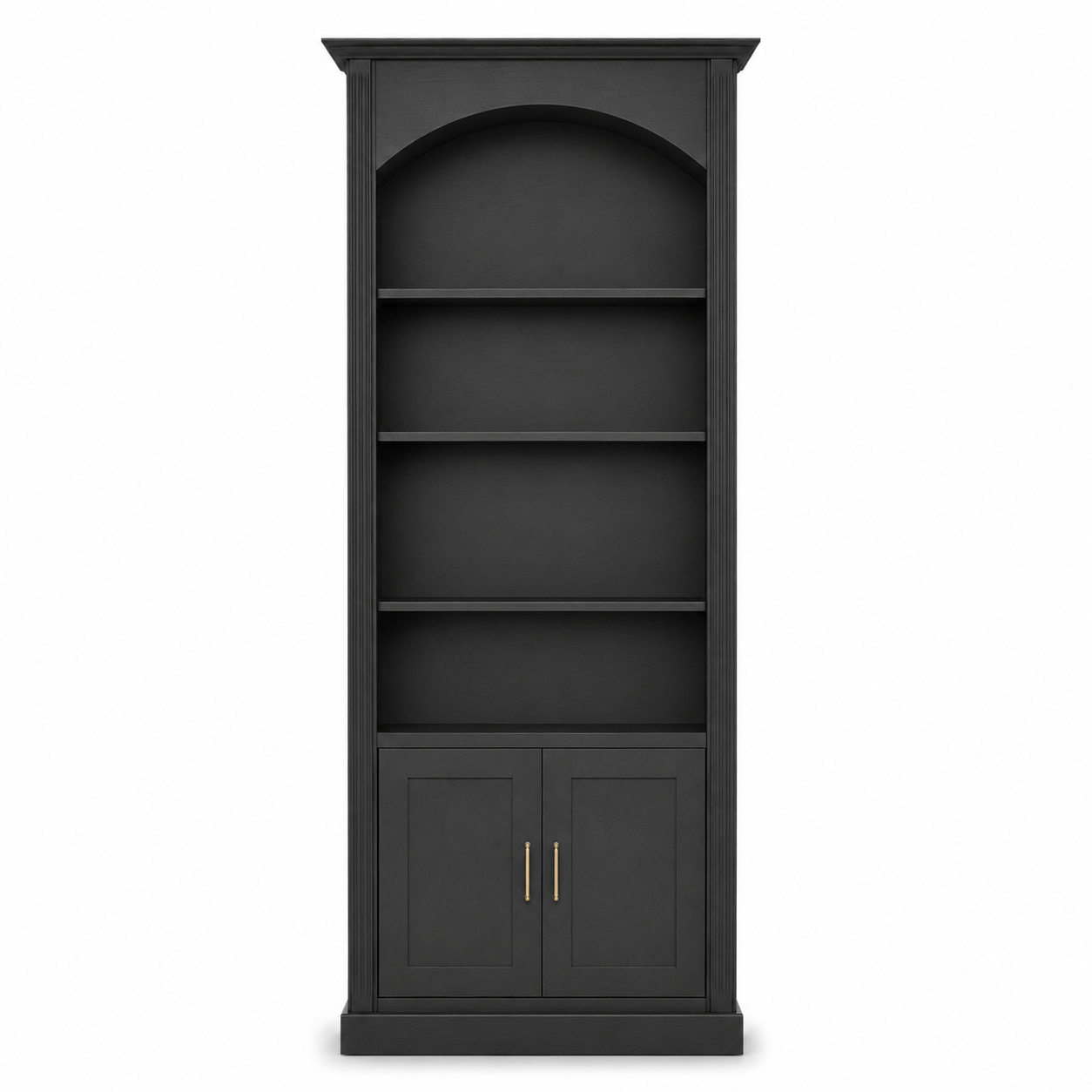 Bücherregal - Arcade - Bogen Massivkiefer - 102 x 30 x 250 cm - Schwarz