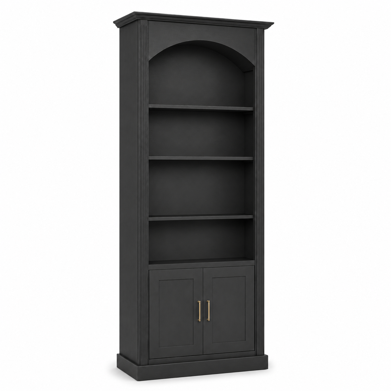 Bücherregal - Arcade - Bogen Massivkiefer - 102 x 30 x 250 cm - Schwarz