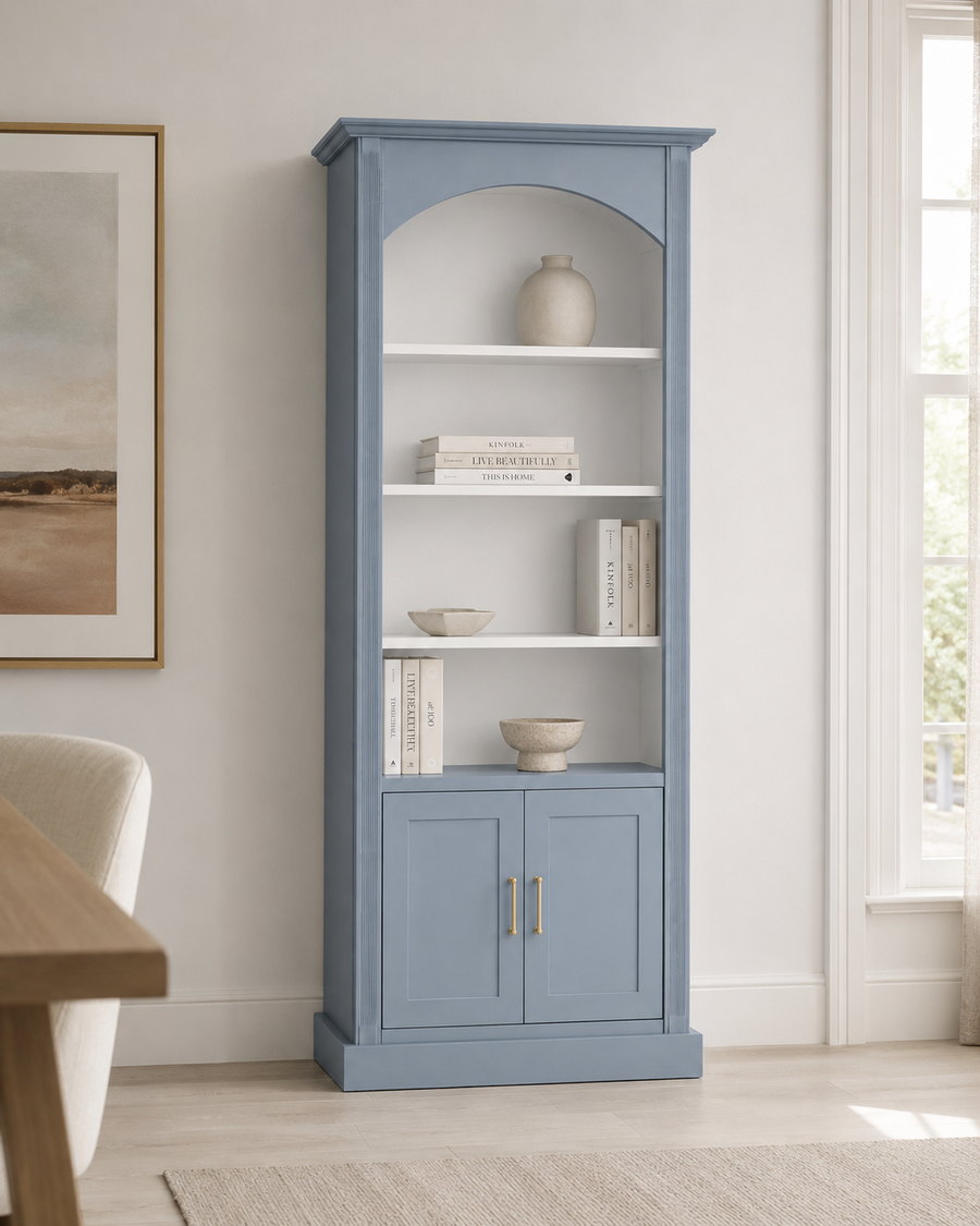 Bücherregal - Arcade - Dreifach Bogen Massivkiefer - 306 x 30 x 250 cm - Weiß