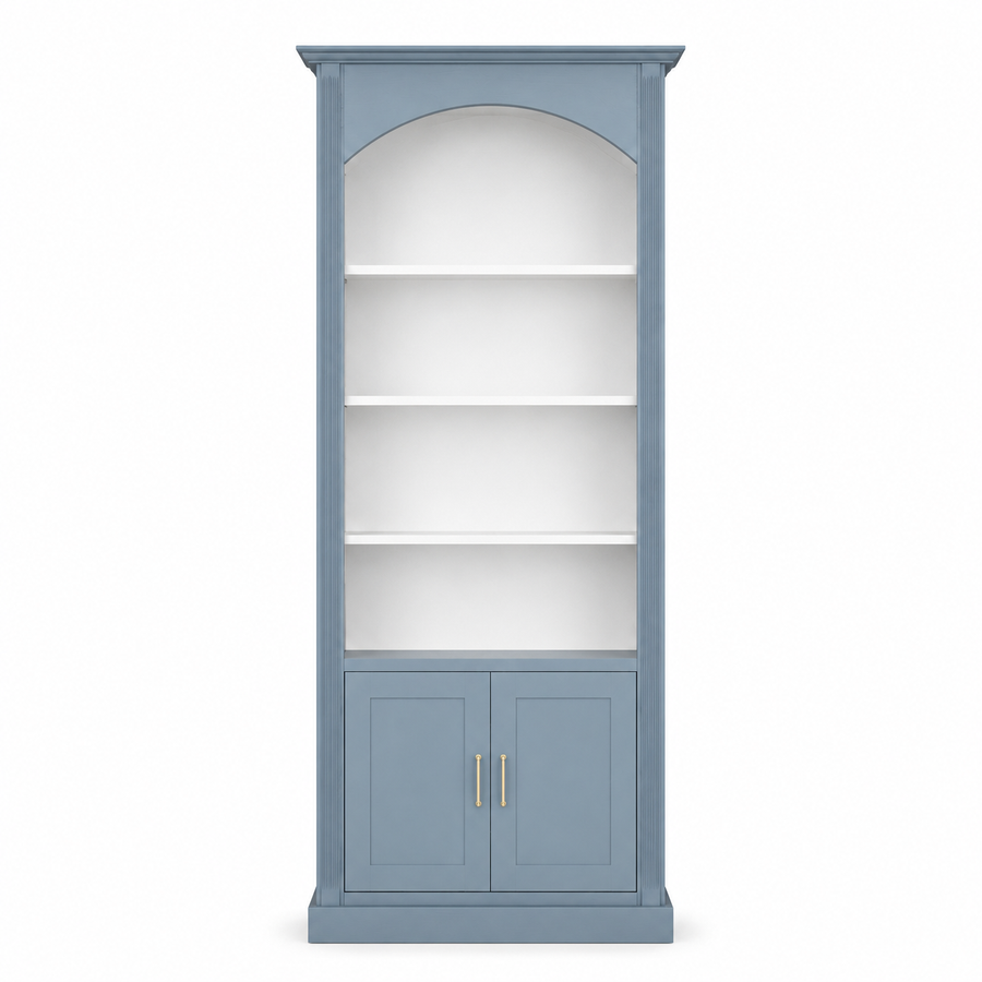 Bücherregal - Arcade - Dreifach Bogen Massivkiefer - 306 x 30 x 250 cm - Weiß