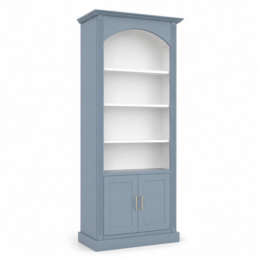 Bücherregal - Arcade - Dreifach Bogen Massivkiefer - 306 x 30 x 250 cm - Weiß