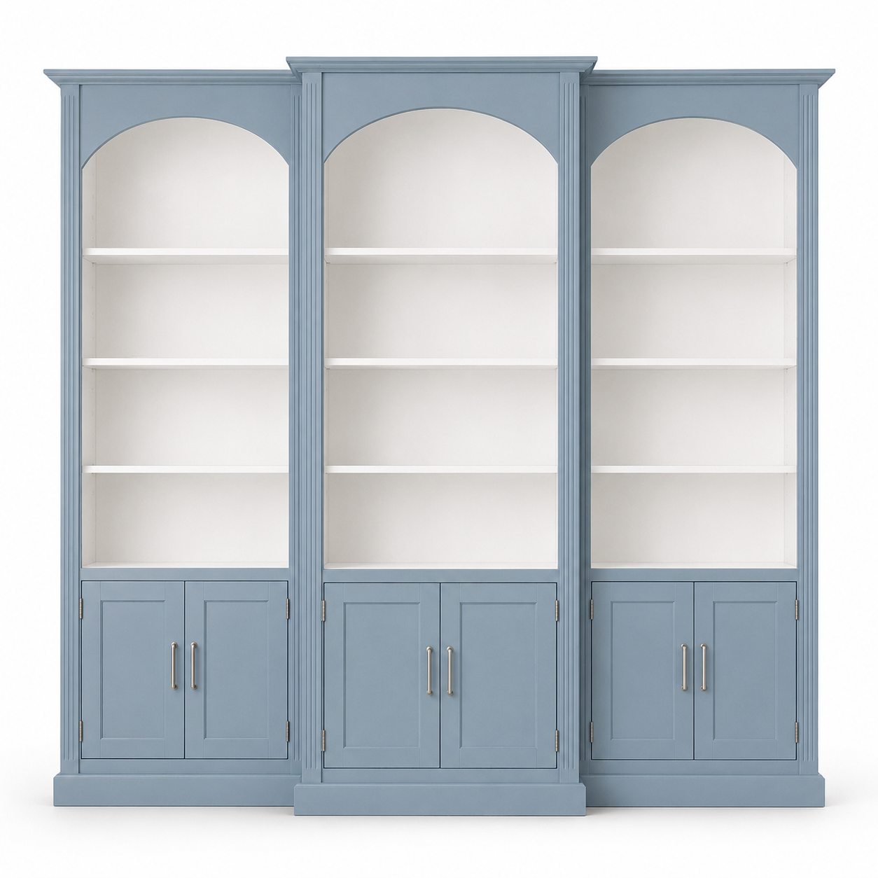 Bücherregal - Arcade - Dreifach Bogen Massivkiefer - 306 x 30 x 250 cm - Schwarz