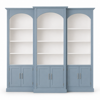 Bücherregal - Arcade - Dreifach Bogen Massivkiefer - 306 x 30 x 250 cm - Schwarz