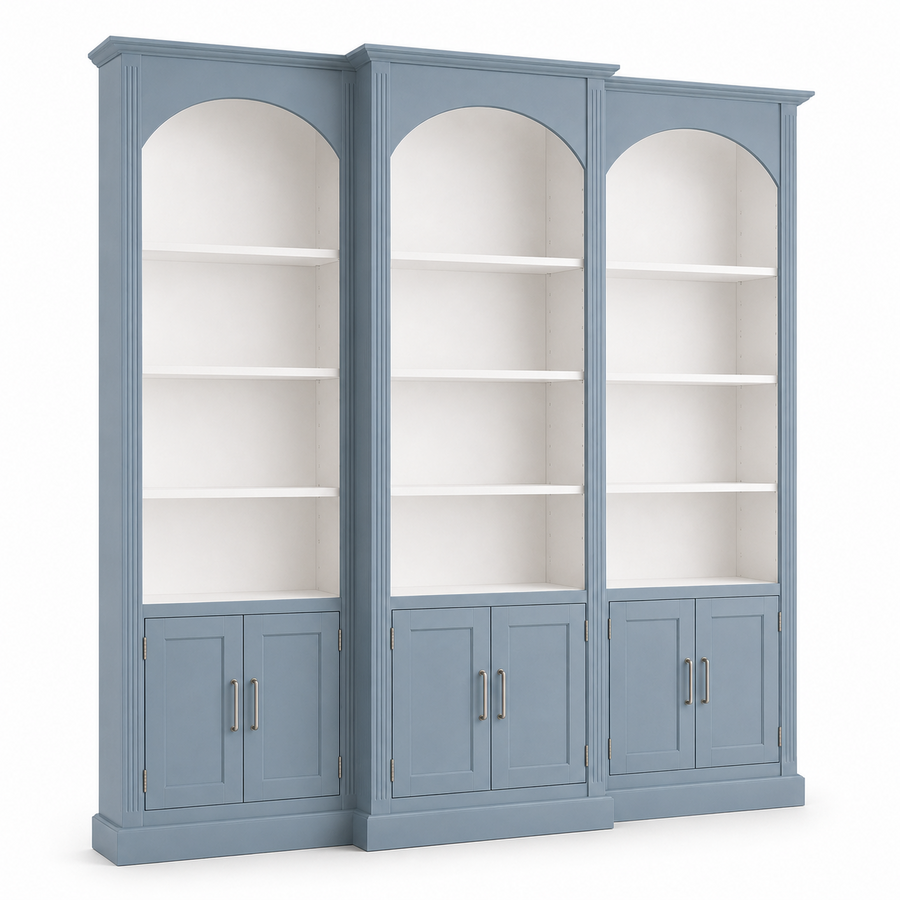 Bücherregal - Arcade - Dreifach Bogen Massivkiefer - 306 x 30 x 250 cm - Schwarz
