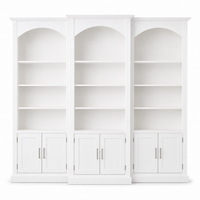 Bücherregal - Arcade - Dreifach Bogen Massivkiefer - 306 x 30 x 250 cm - Weiß
