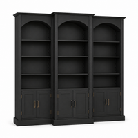 Bücherregal - Arcade - Dreifach Bogen Massivkiefer - 306 x 30 x 250 cm - Schwarz