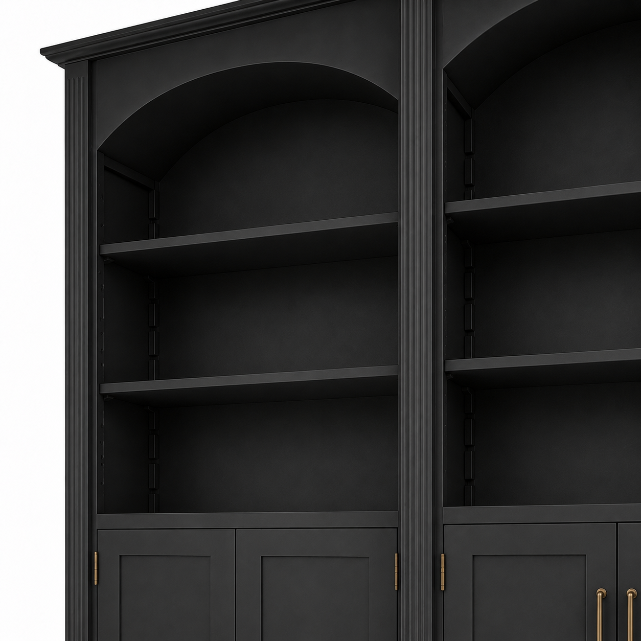 Bücherregal - Arcade - Dreifach Bogen Massivkiefer - 306 x 30 x 250 cm - Schwarz