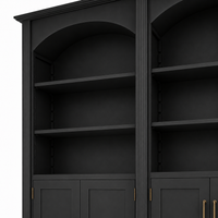 Bücherregal - Arcade - Dreifach Bogen Massivkiefer - 306 x 30 x 250 cm - Schwarz