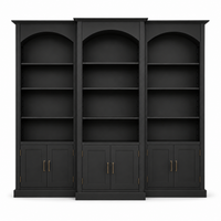 Bücherregal - Arcade - Dreifach Bogen Massivkiefer - 306 x 30 x 250 cm - Schwarz
