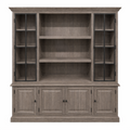 Boekenkast Harrison - Massief Eiken Grijs - 240 x 49 x 230 cm