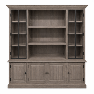 Display Cabinet Harrison - Grey Solid Oak - 240×49×230 cm