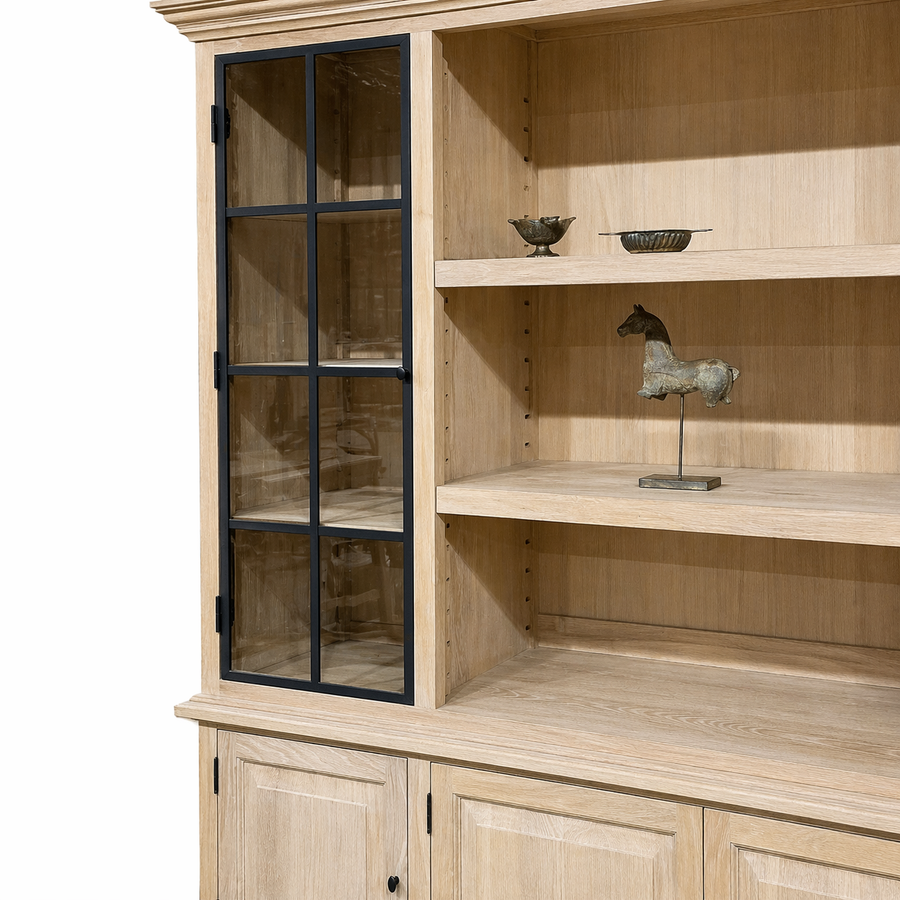 Bookcase Cabinet Harrison - Natural Solid Oak - 240 x 49 x 230 cm