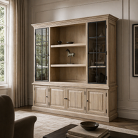 Bookcase Cabinet Harrison - Natural Solid Oak - 240 x 49 x 230 cm