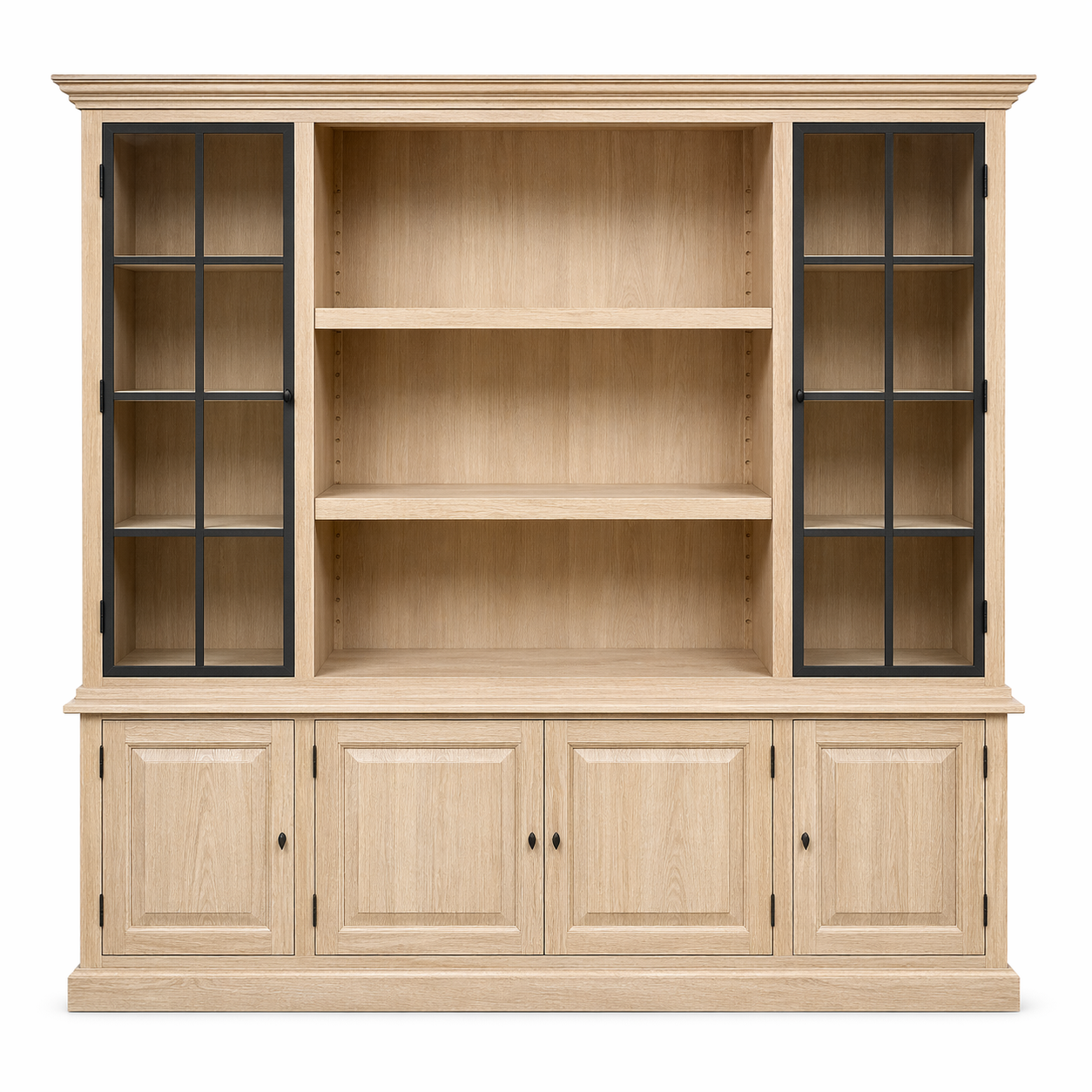 Bookcase Cabinet Harrison - Natural Solid Oak - 240 x 49 x 230 cm