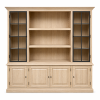 Bookcase Cabinet Harrison - Natural Solid Oak - 240 x 49 x 230 cm