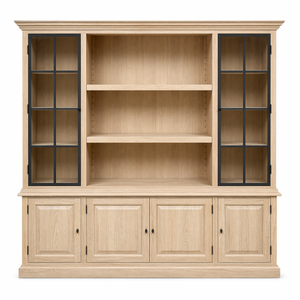 Display Cabinet Harrison - Solid Natural Oak - 240×49×230 cm
