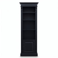 Bookcase Sarlat in black, front view, 71 x 39 x 197 cm