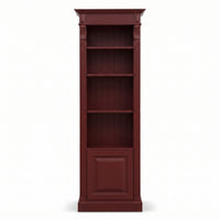 Bookcase Sarlat in bordeaux, front view, 71 x 39 x 197 cm
