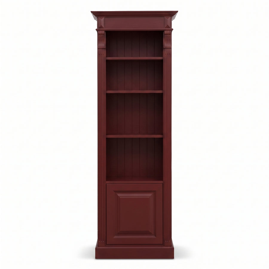 Bookcase Sarlat in bordeaux, front view, 71 x 39 x 197 cm