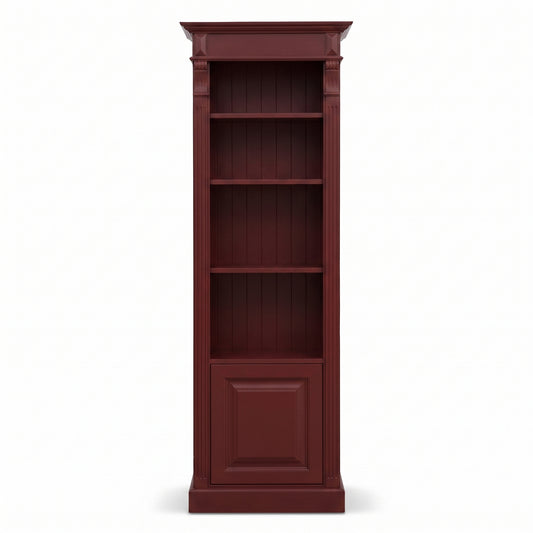 Bookcase Sarlat in bordeaux, front view, 71 x 39 x 197 cm